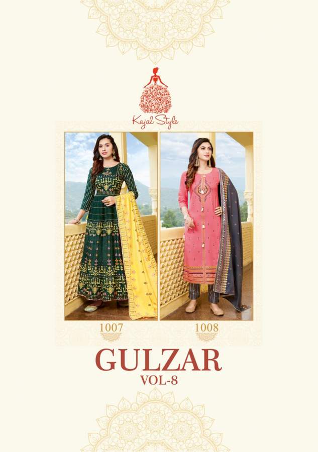 Gulzar 8 Fancy Casual Wear Rayon Kurti With Plazzo And Dupatta Readymade Collection